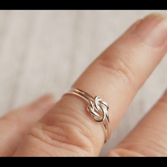 knot ring, silver double knot, 18 gauge 1mm - Picture 4 of 4